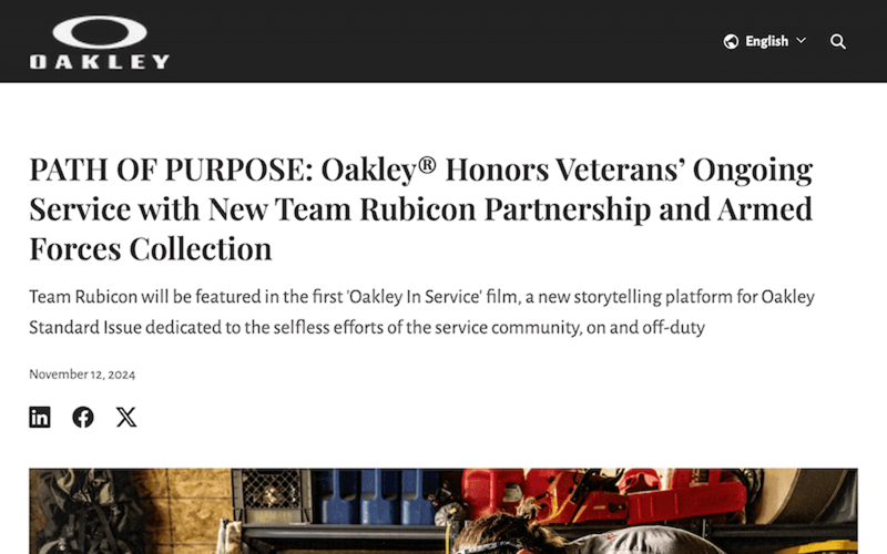 Oakley launches new partnership